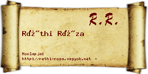 Réthi Róza névjegykártya