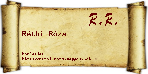 Réthi Róza névjegykártya